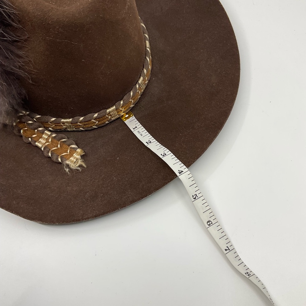 Vintage Lanning Dynafelt Cowboy Hat Feathered Band Made in Canada Western Brown - Picture 6 of 7